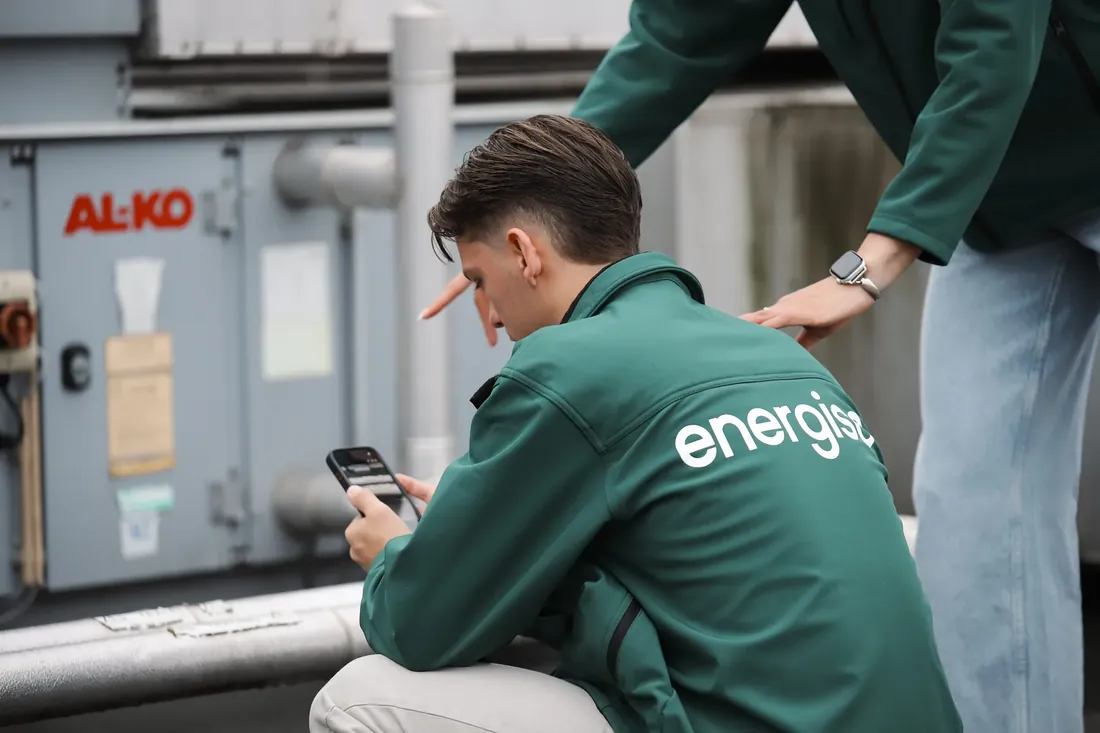 Checking a unit on the roof