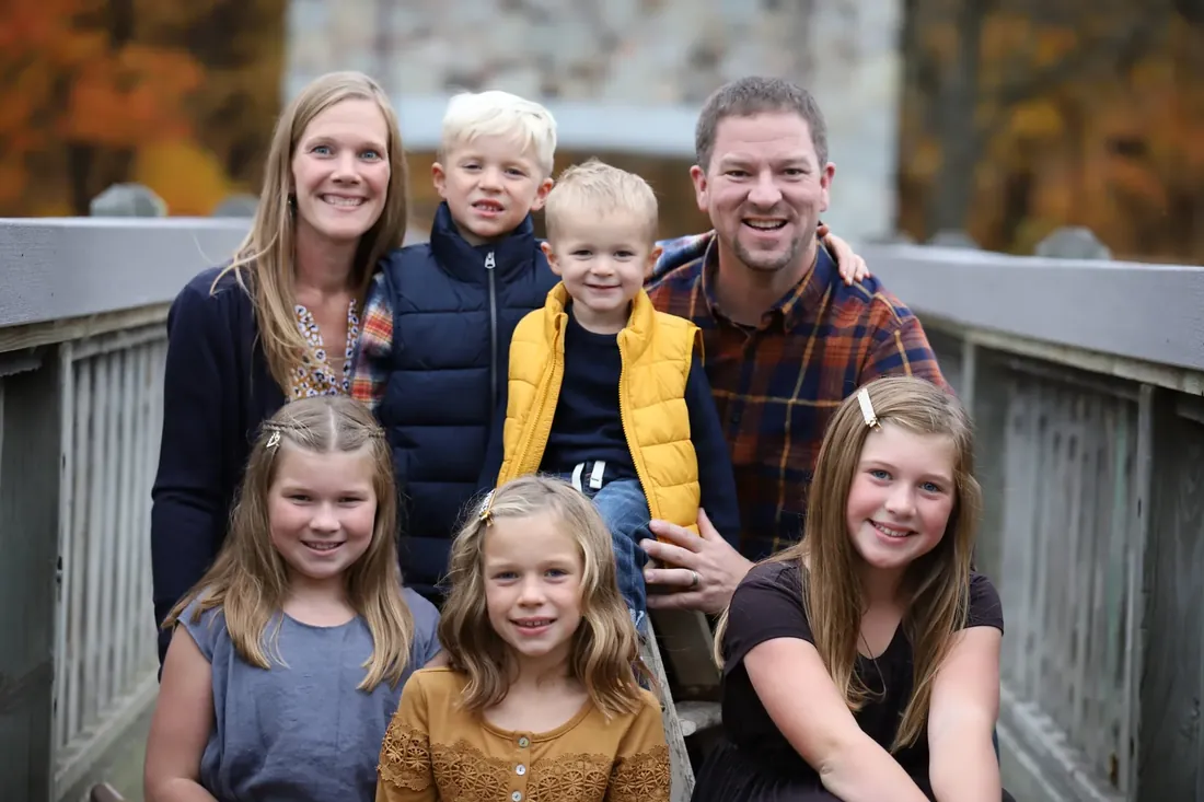 The whole family on the bridge