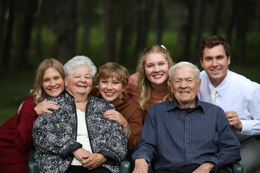 The grandkids crowding in around their grandparents