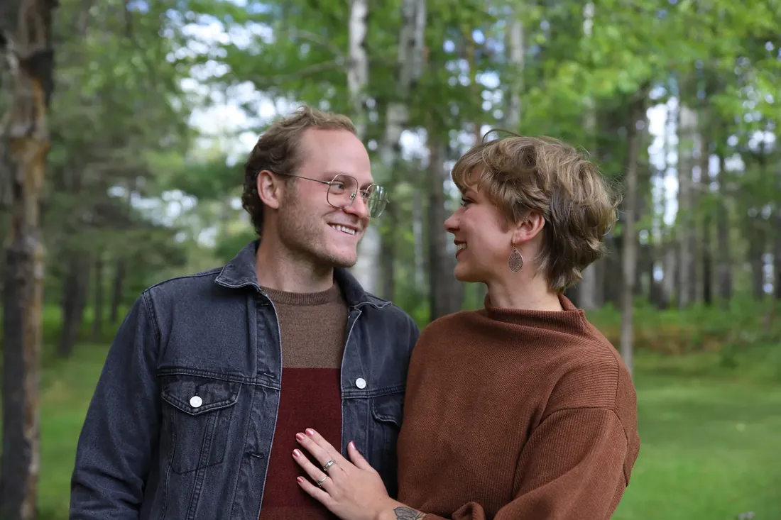A look between them in the pines