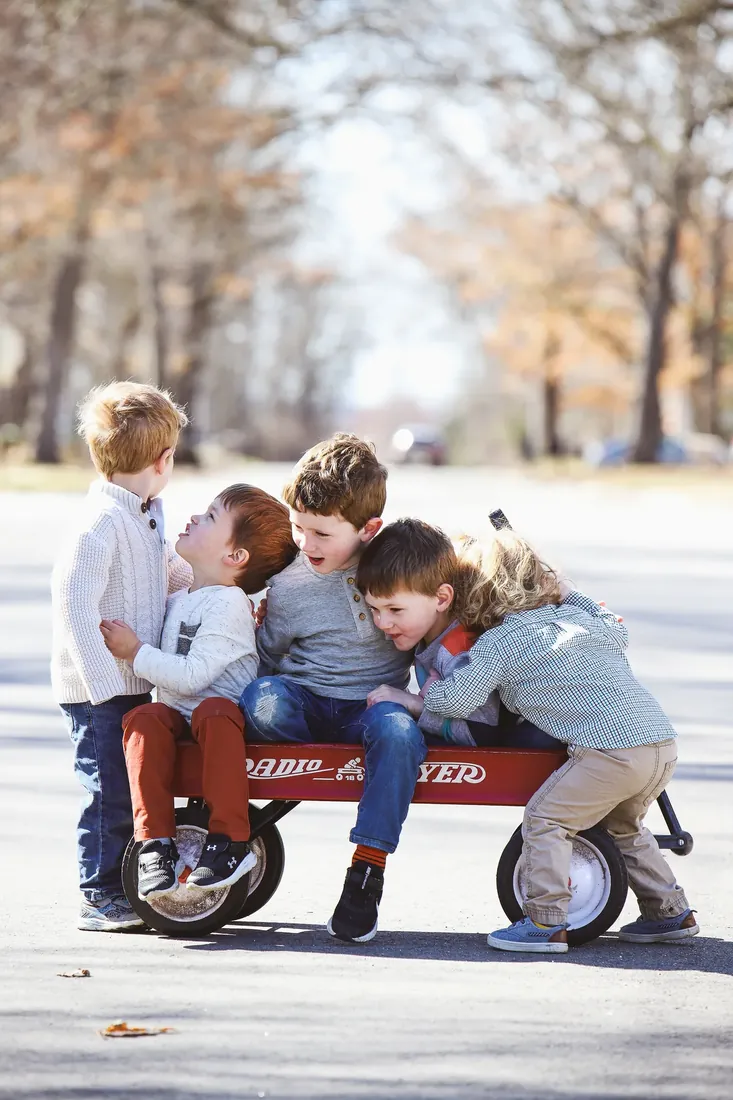 A pile-up on a red wagon