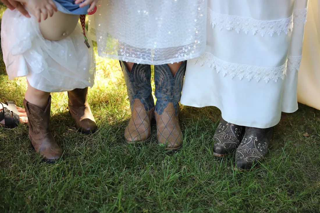 Mindy & TJ: cowboy boots, big and small