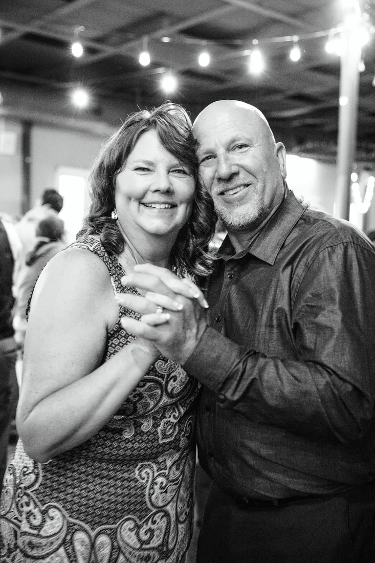 Trisha & Mark: cheek to cheek on the dance floor