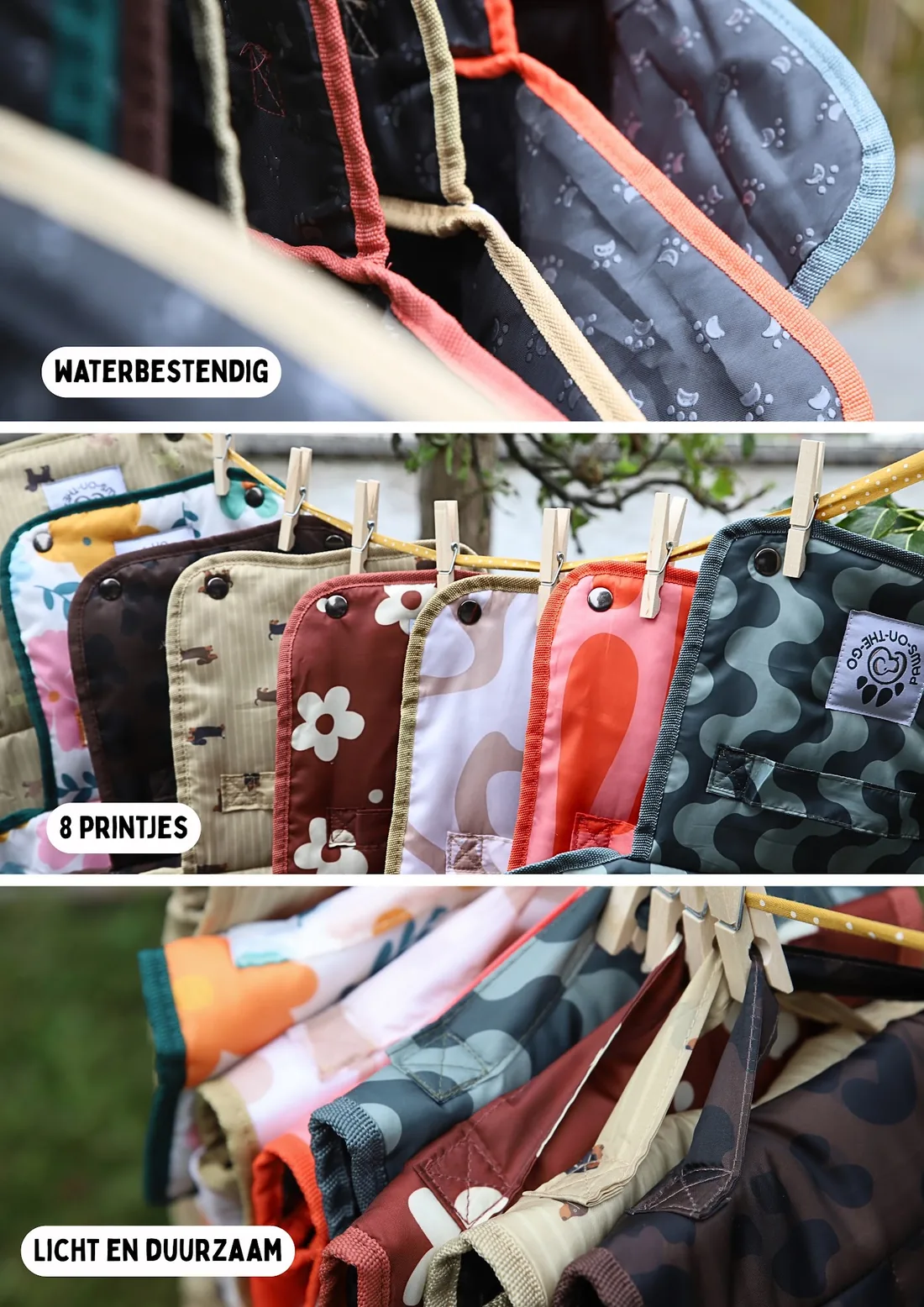 Feature board: the 8 patterns on the clothesline