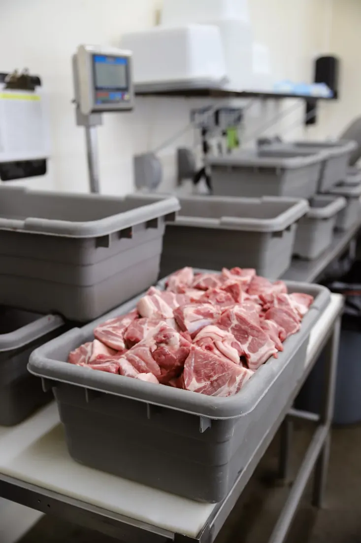 Fresh cuts in the processing room