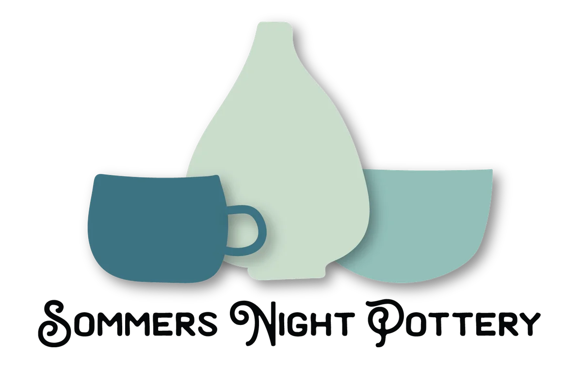 The Sommers Night Pottery logo, with the name under a cluster of pots