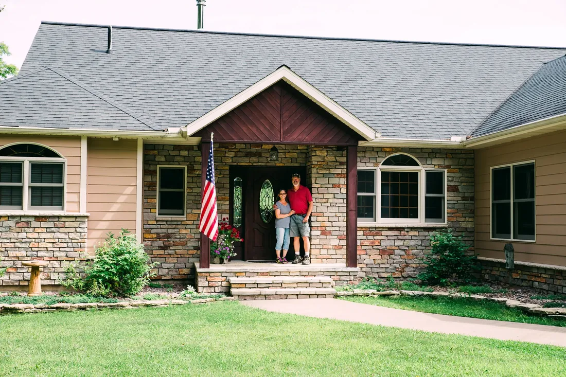 At home, by the front door