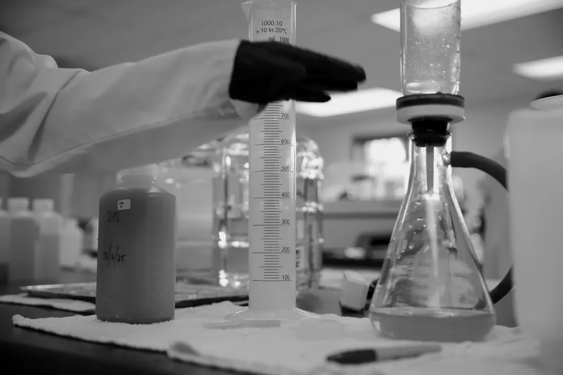 Measuring out a water sample
